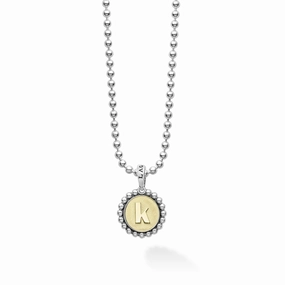 Signature Caviar K Initial Charm Necklace