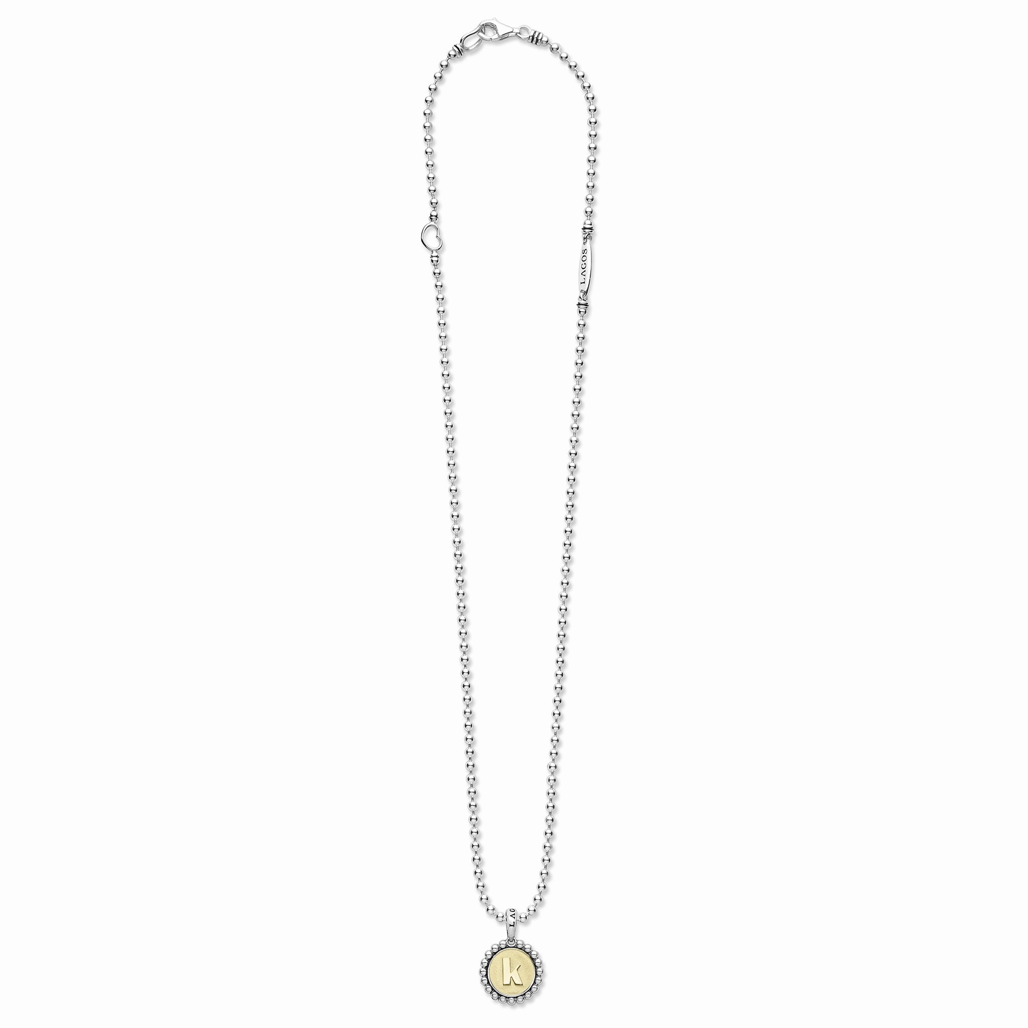 Signature Caviar K Initial Charm Necklace