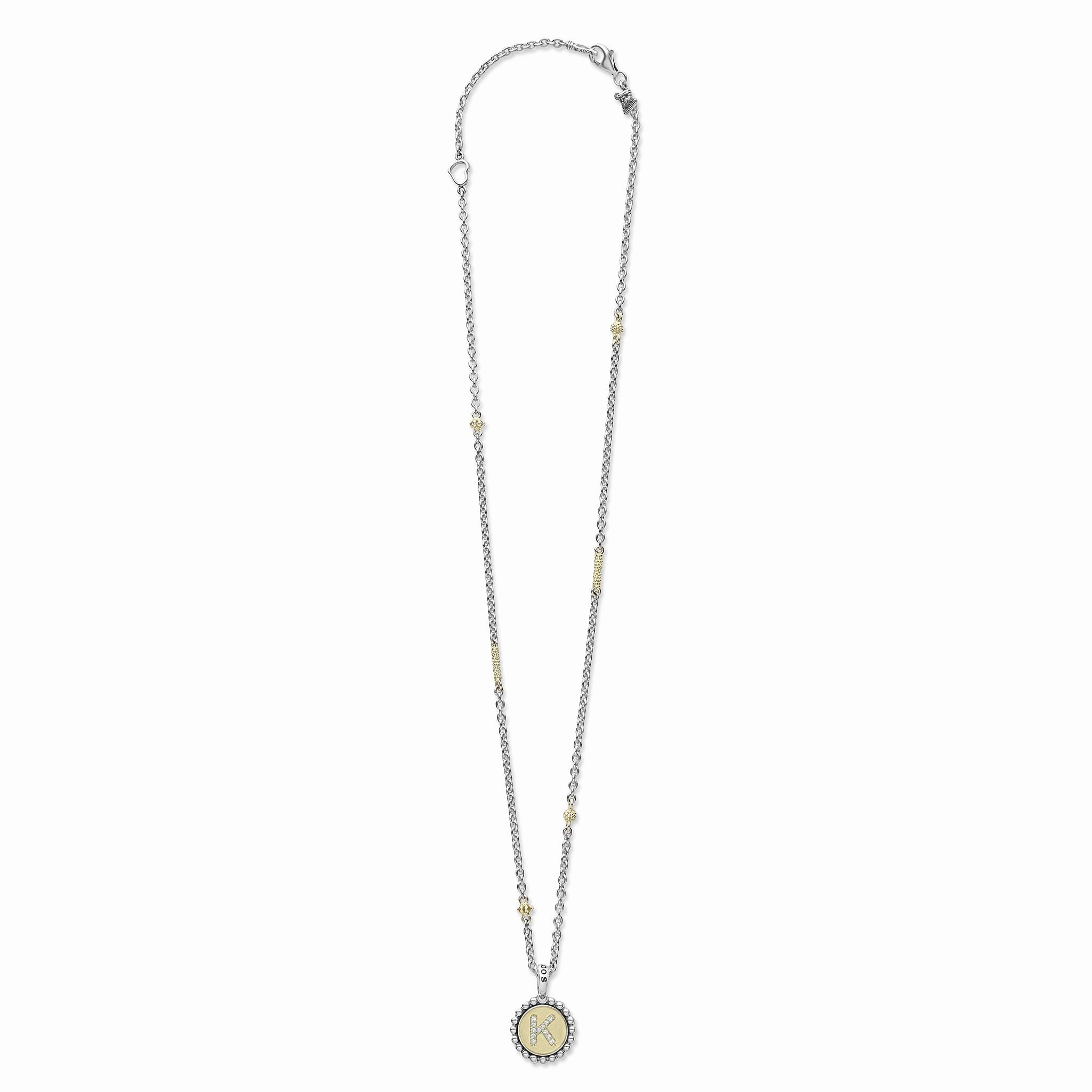 Signature Caviar K Initial Diamond Charm Necklace