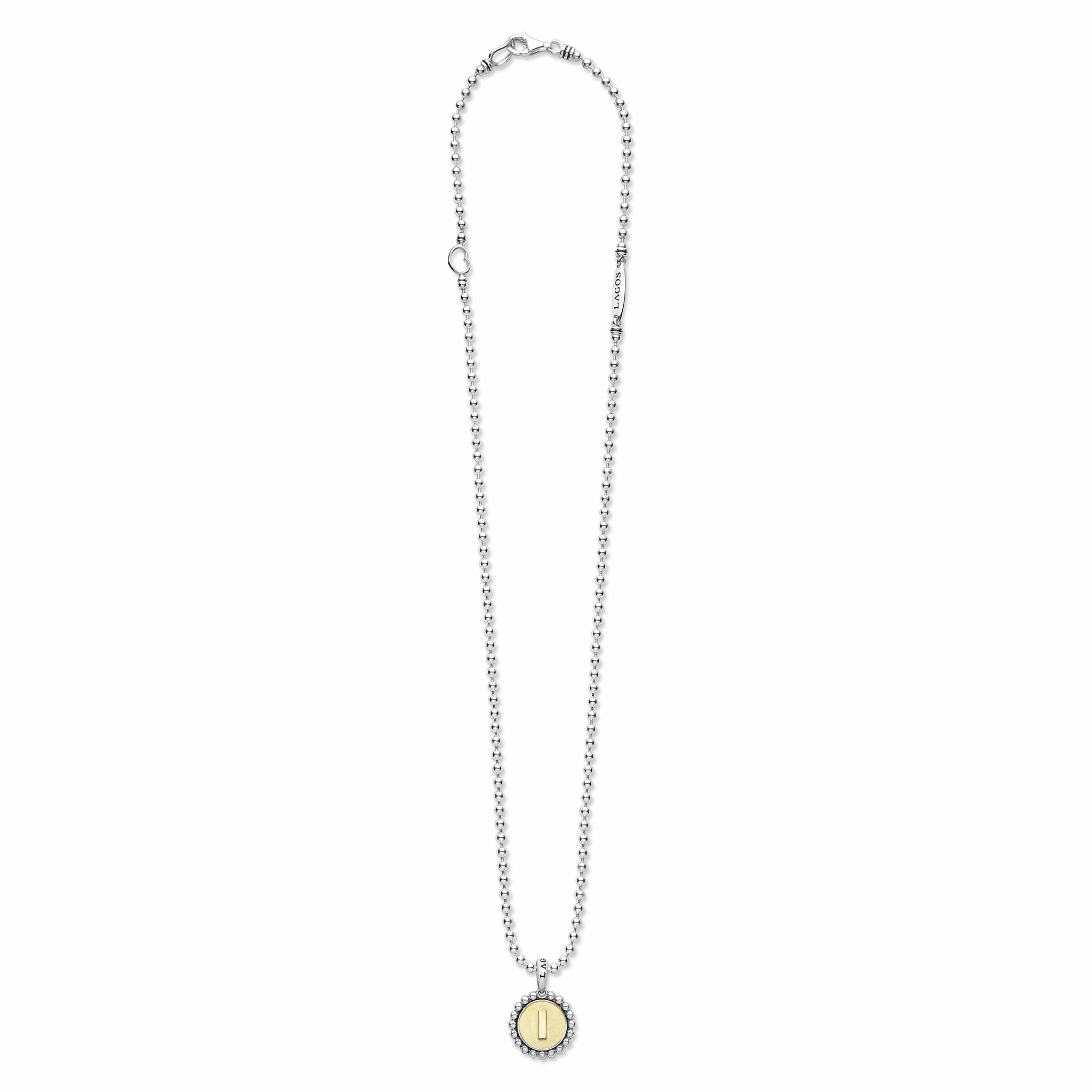 Signature Caviar L Initial Charm Necklace