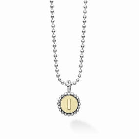Signature Caviar L Initial Charm Necklace