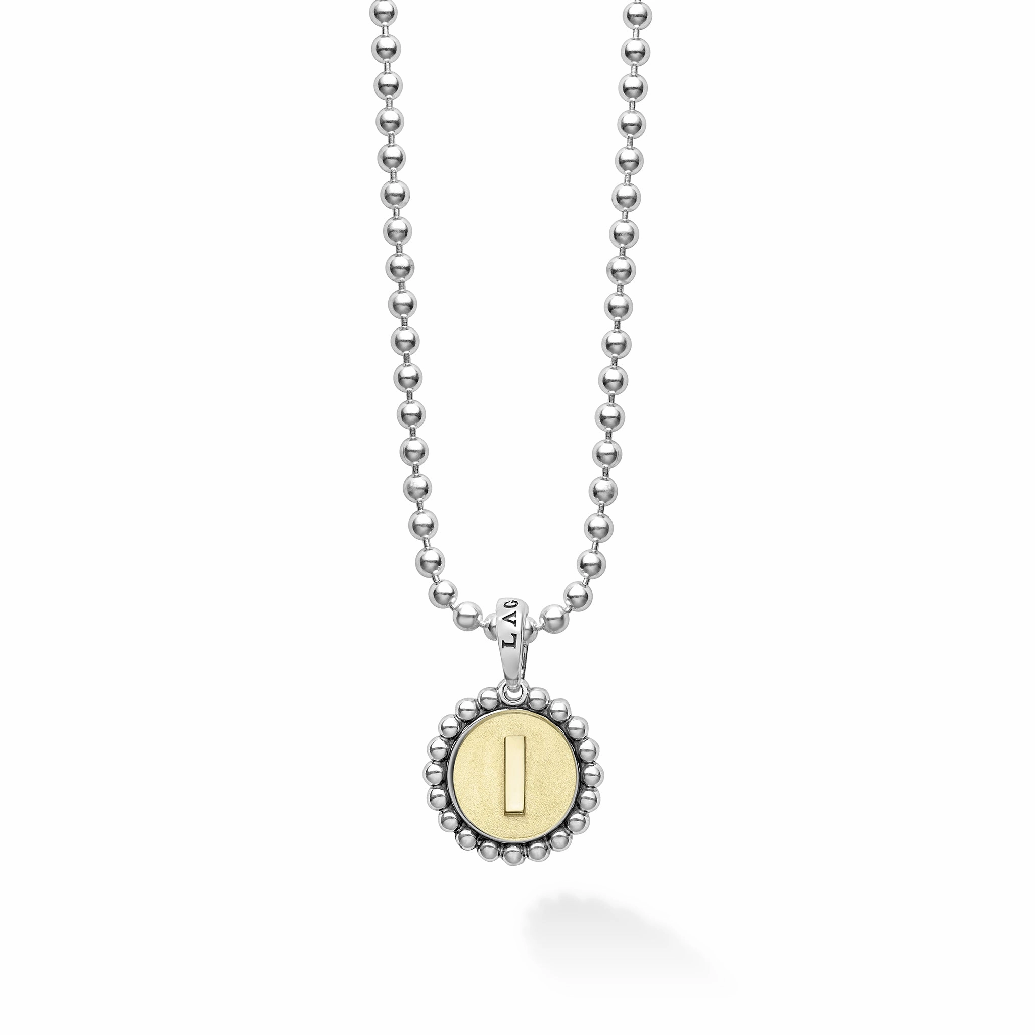 Signature Caviar L Initial Charm Necklace
