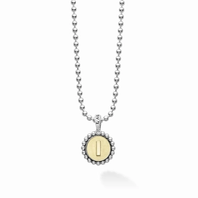 Signature Caviar L Initial Charm Necklace