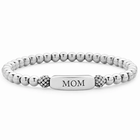Signature Caviar Mom Stretch Bead Bracelet