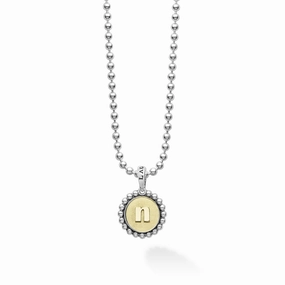 Signature Caviar N Initial Charm Necklace