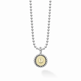 Signature Caviar O Initial Charm Necklace