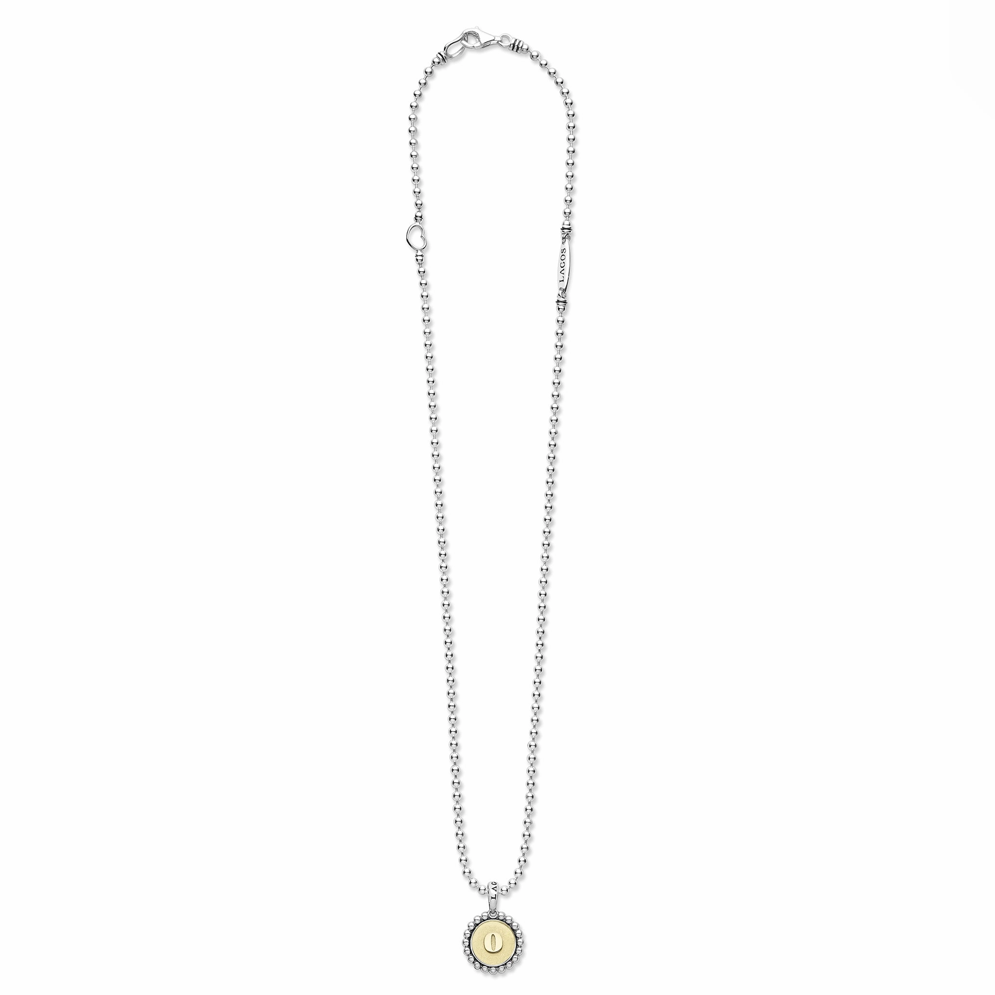 Signature Caviar O Initial Charm Necklace