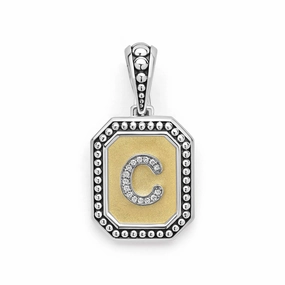 Signature Caviar Octagon Diamond C Initial Charm