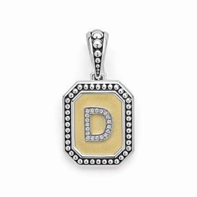Signature Caviar Octagon Diamond D Initial Charm
