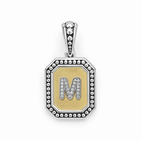 Signature Caviar Octagon Diamond M Initial Charm