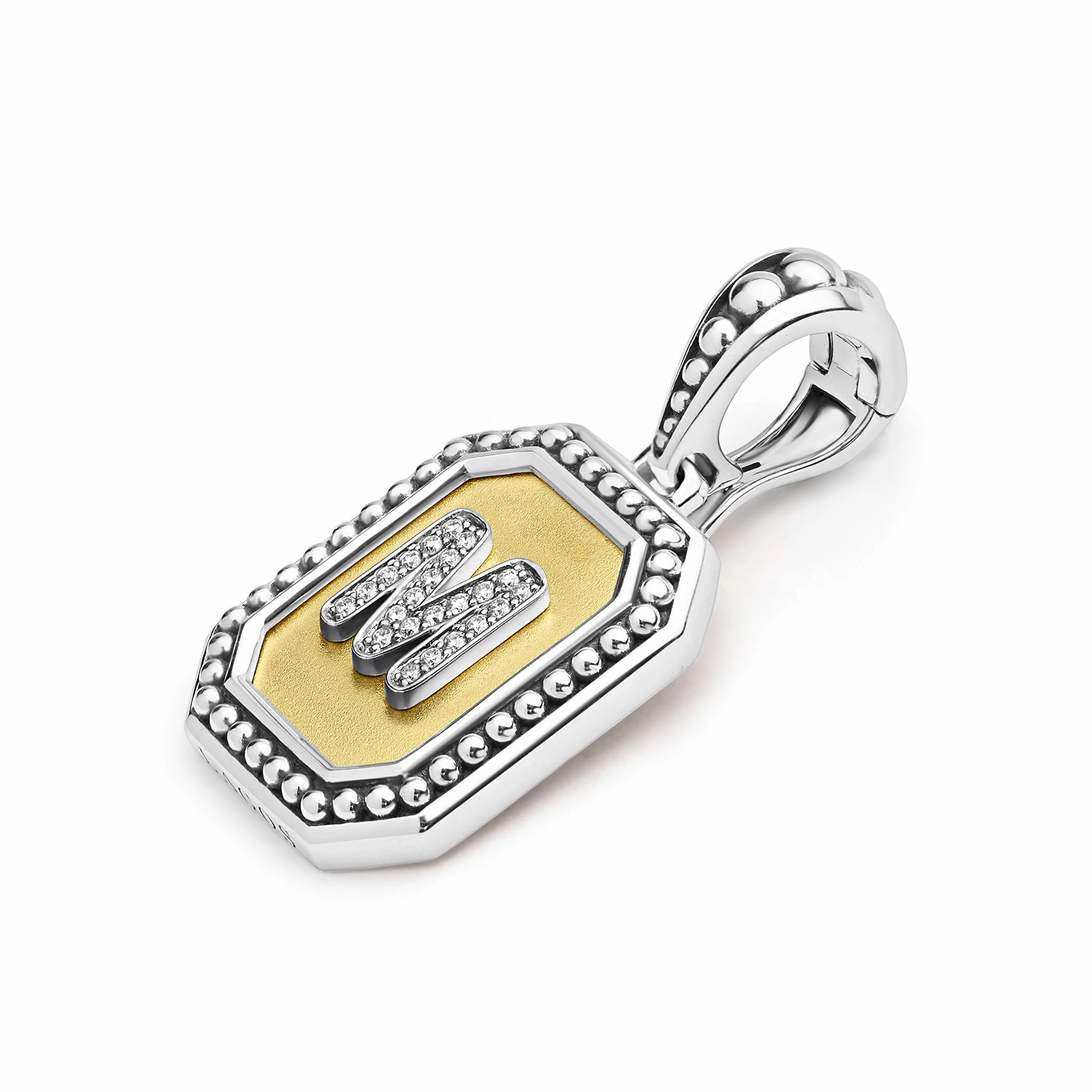 Signature Caviar Octagon Diamond M Initial Charm