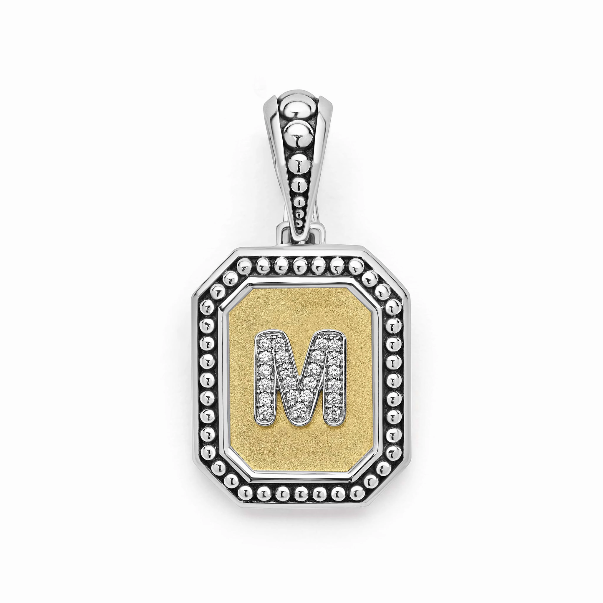 Signature Caviar Octagon Diamond M Initial Charm