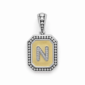 Signature Caviar Octagon Diamond N Initial Charm