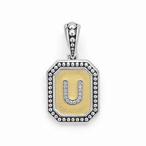Signature Caviar Octagon Diamond U Initial Charm