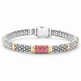 Signature Caviar Pink Sapphire Caviar Bracelet | 6mm
