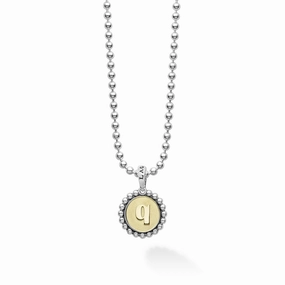 Signature Caviar Q Initial Charm Necklace