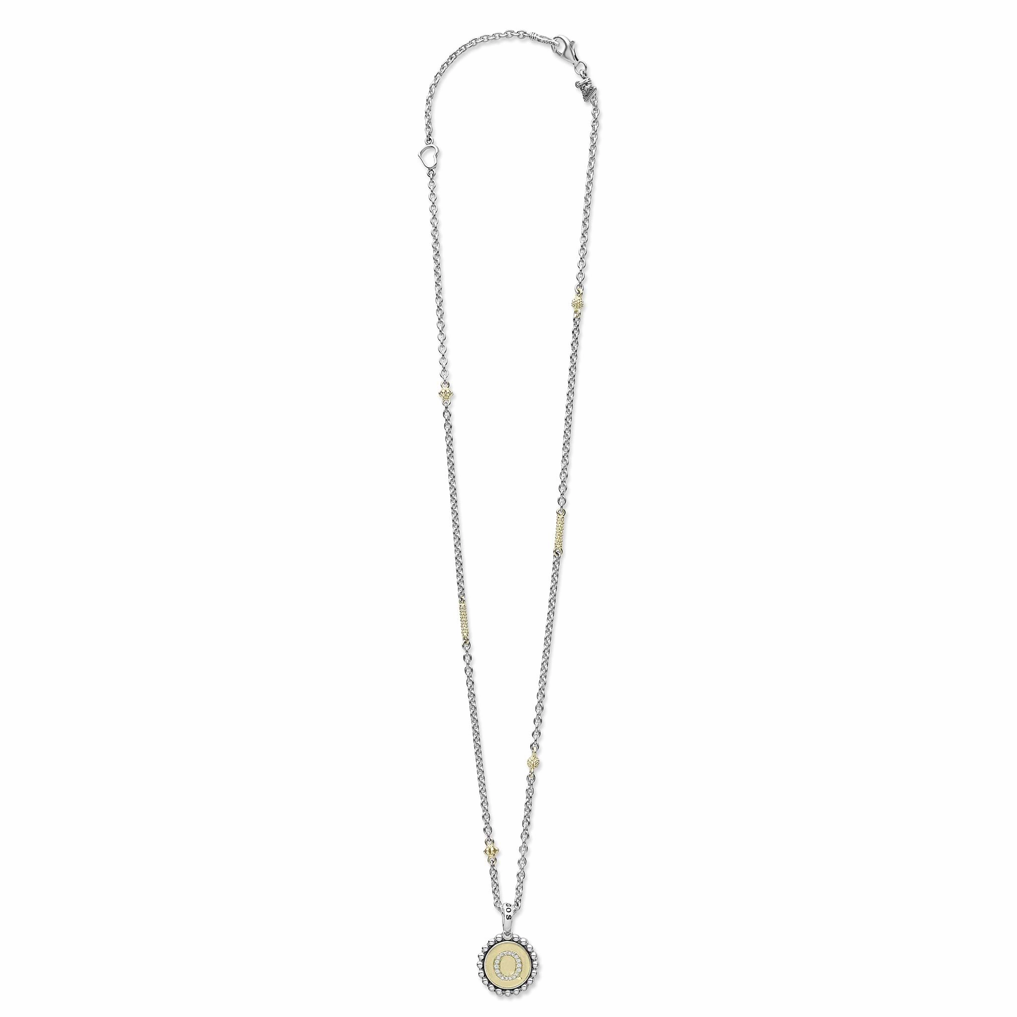 Signature Caviar Q Initial Diamond Charm Necklace