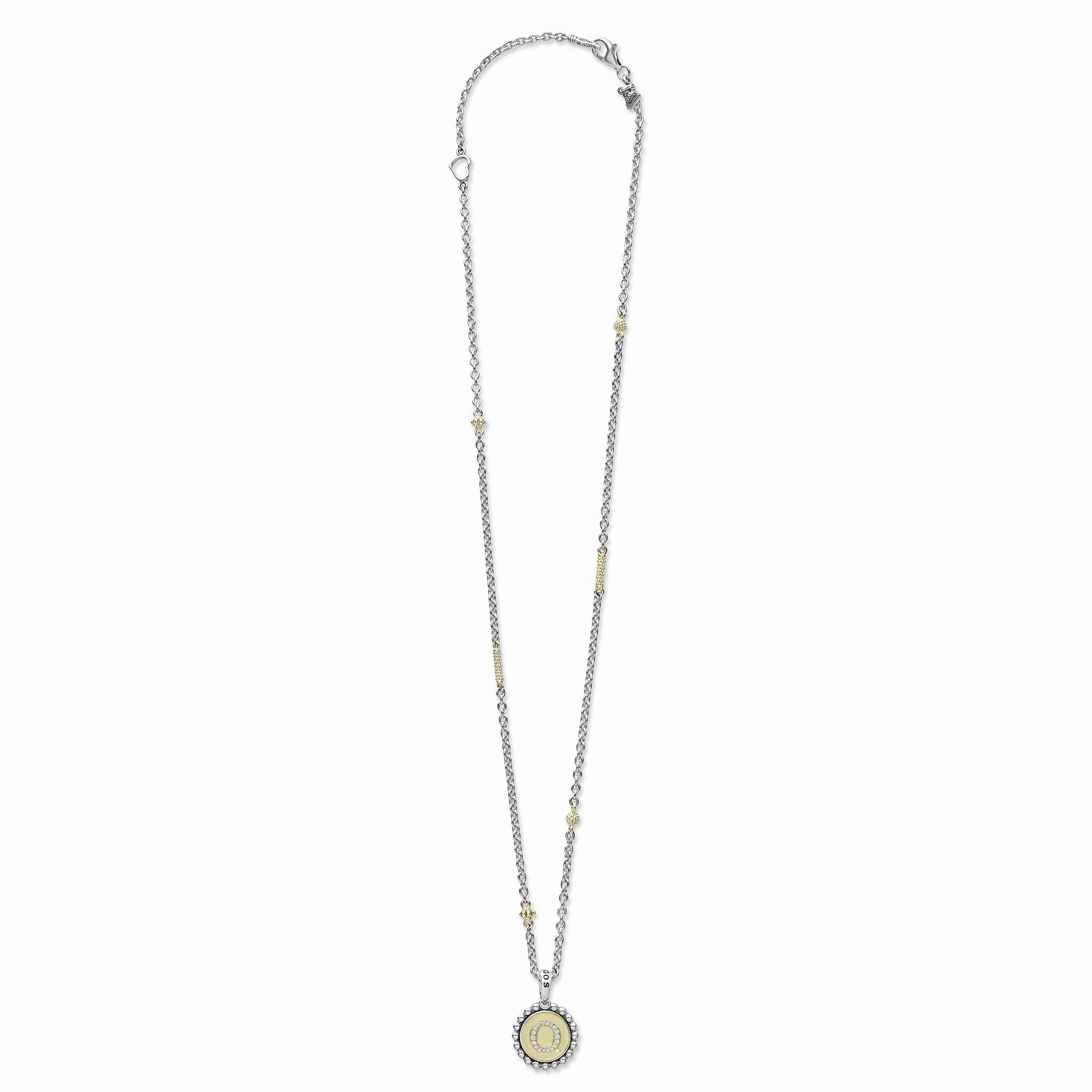 Signature Caviar Q Initial Diamond Charm Necklace