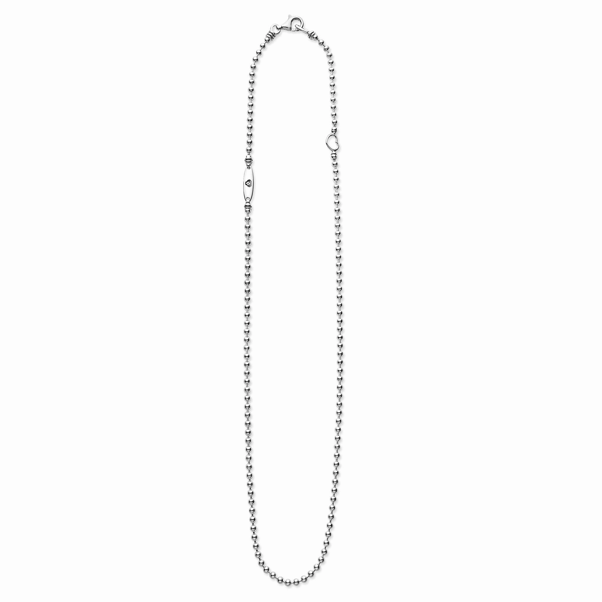 Signature Caviar Silver Beaded Necklace