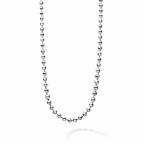Signature Caviar Silver Beaded Necklace