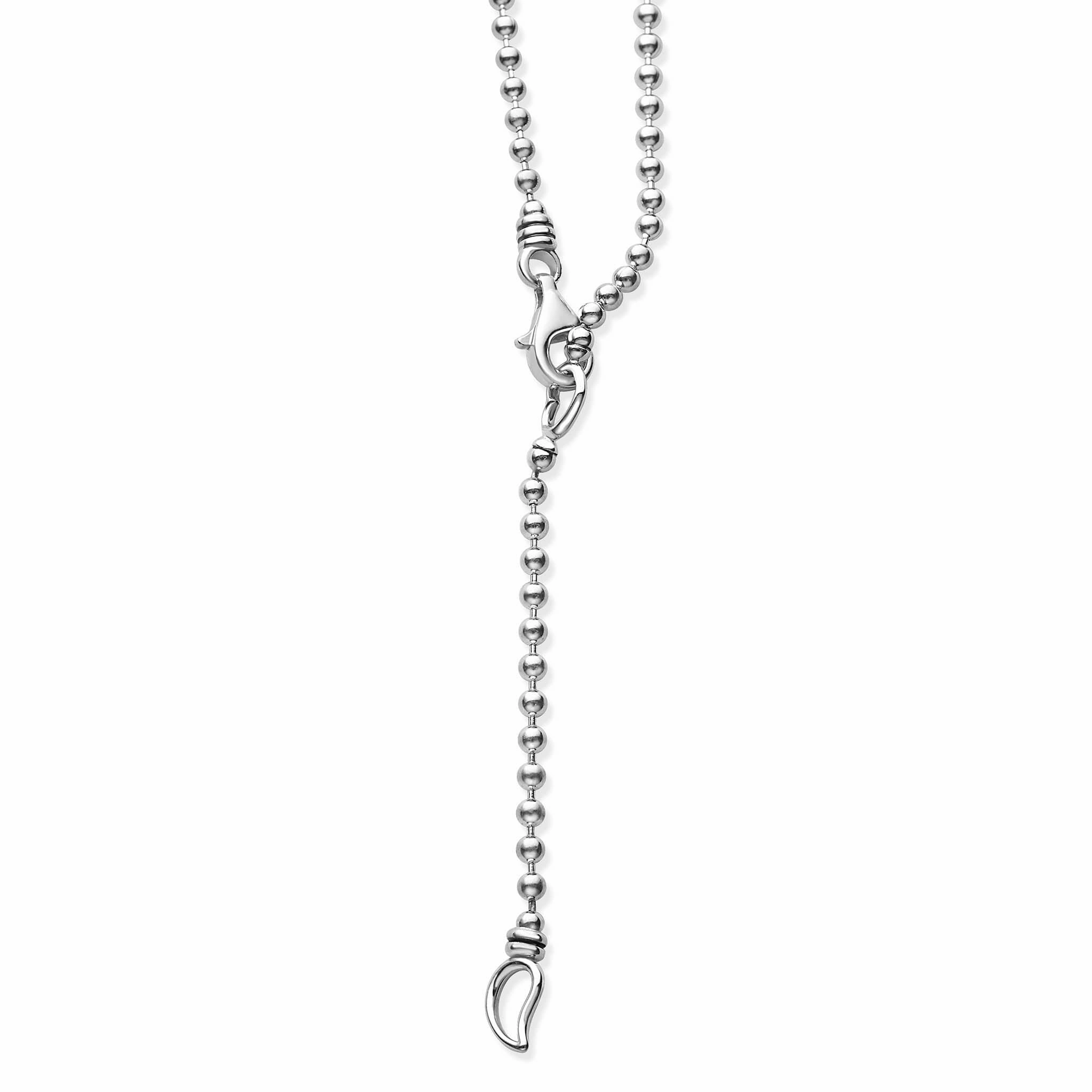 Signature Caviar Silver Beaded Necklace