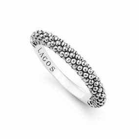 Signature Caviar Silver Caviar Stacking Ring
