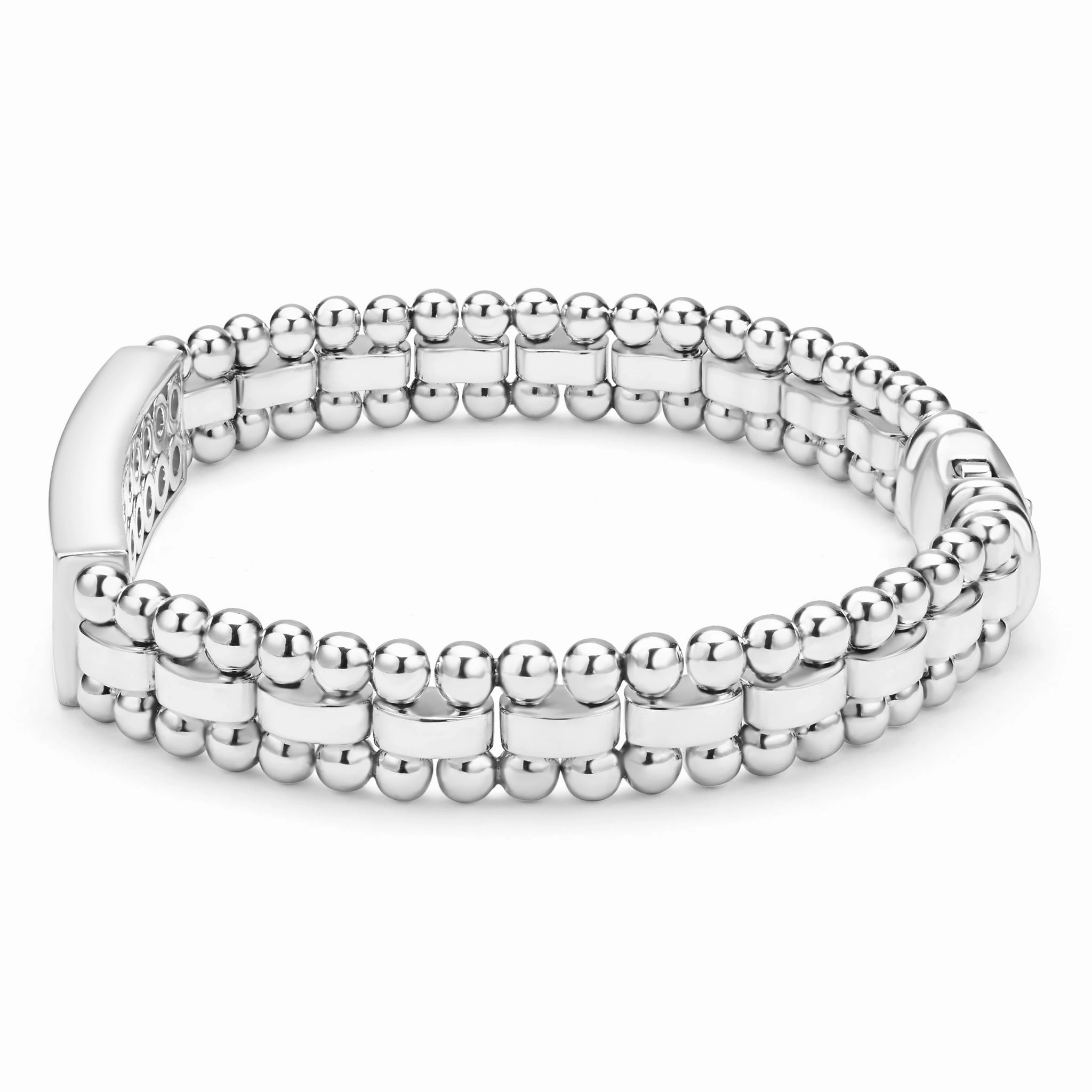 Signature Caviar Silver Engravable ID Link Bracelet