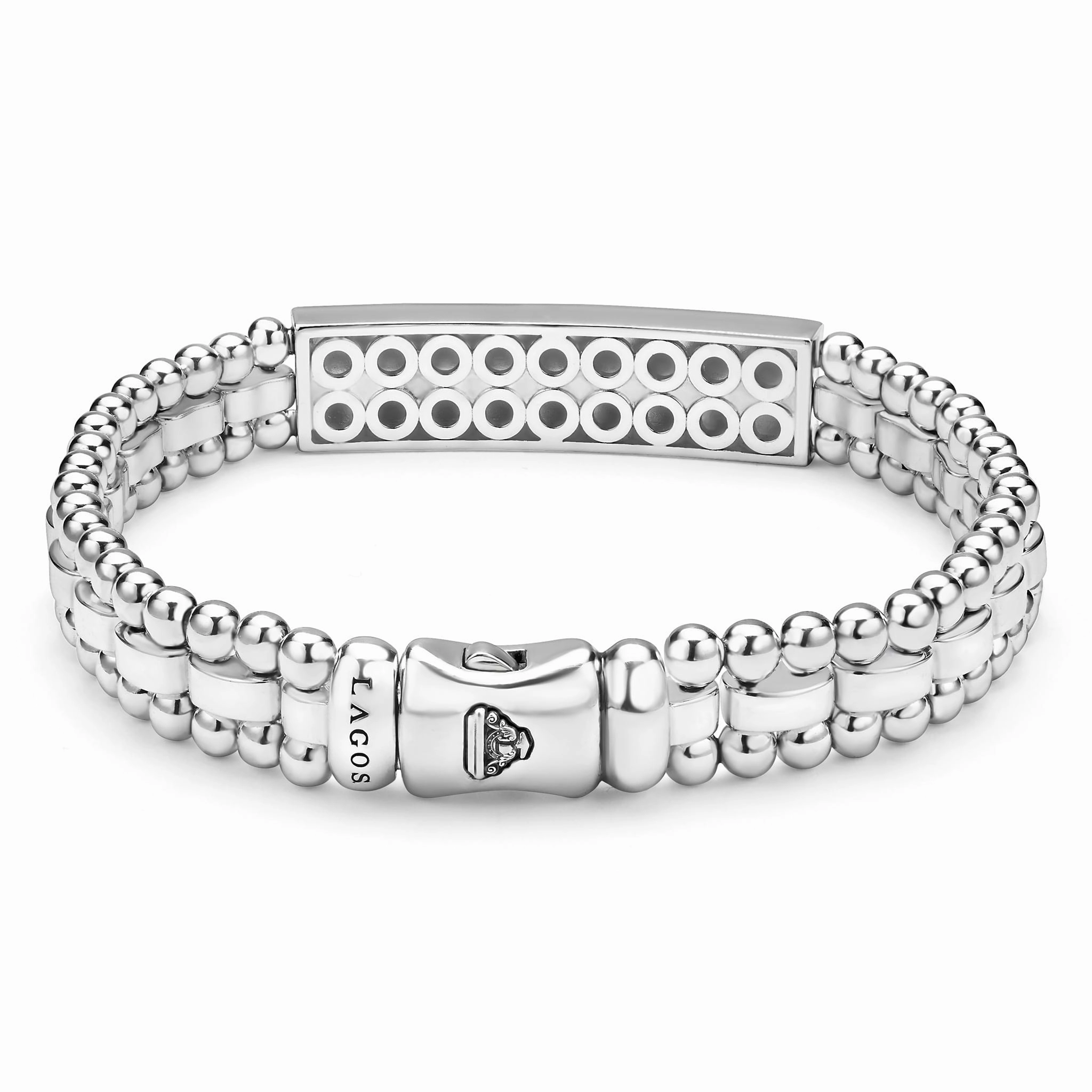 Signature Caviar Silver Engravable ID Link Bracelet