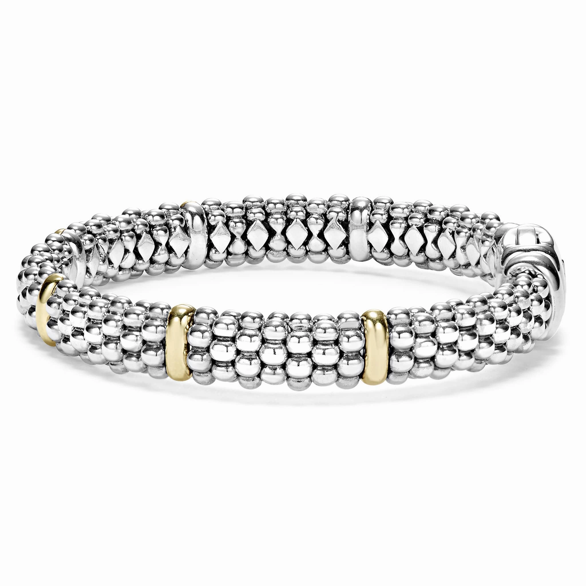 Signature Caviar Six Gold Station Caviar Bracelet | 9mm