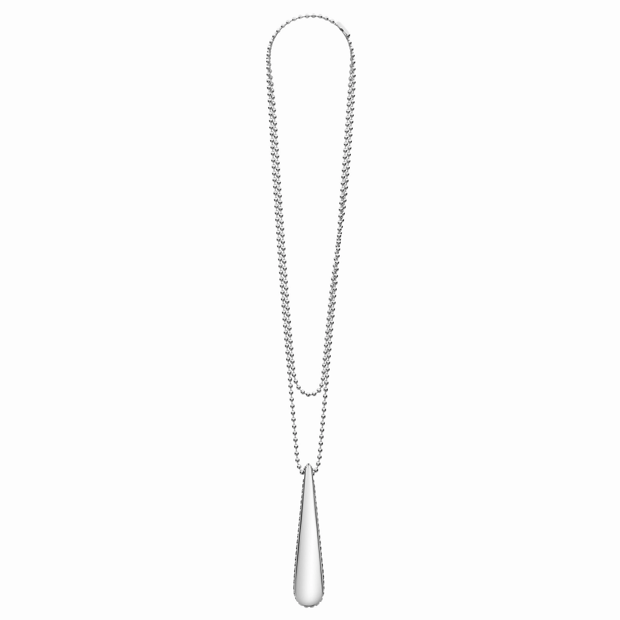 Signature Caviar Smooth Drop Pendant Necklace