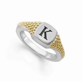 Signature Caviar Square Signet Ring