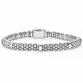 Signature Caviar Sterling Silver Caviar Bracelet | 6mm