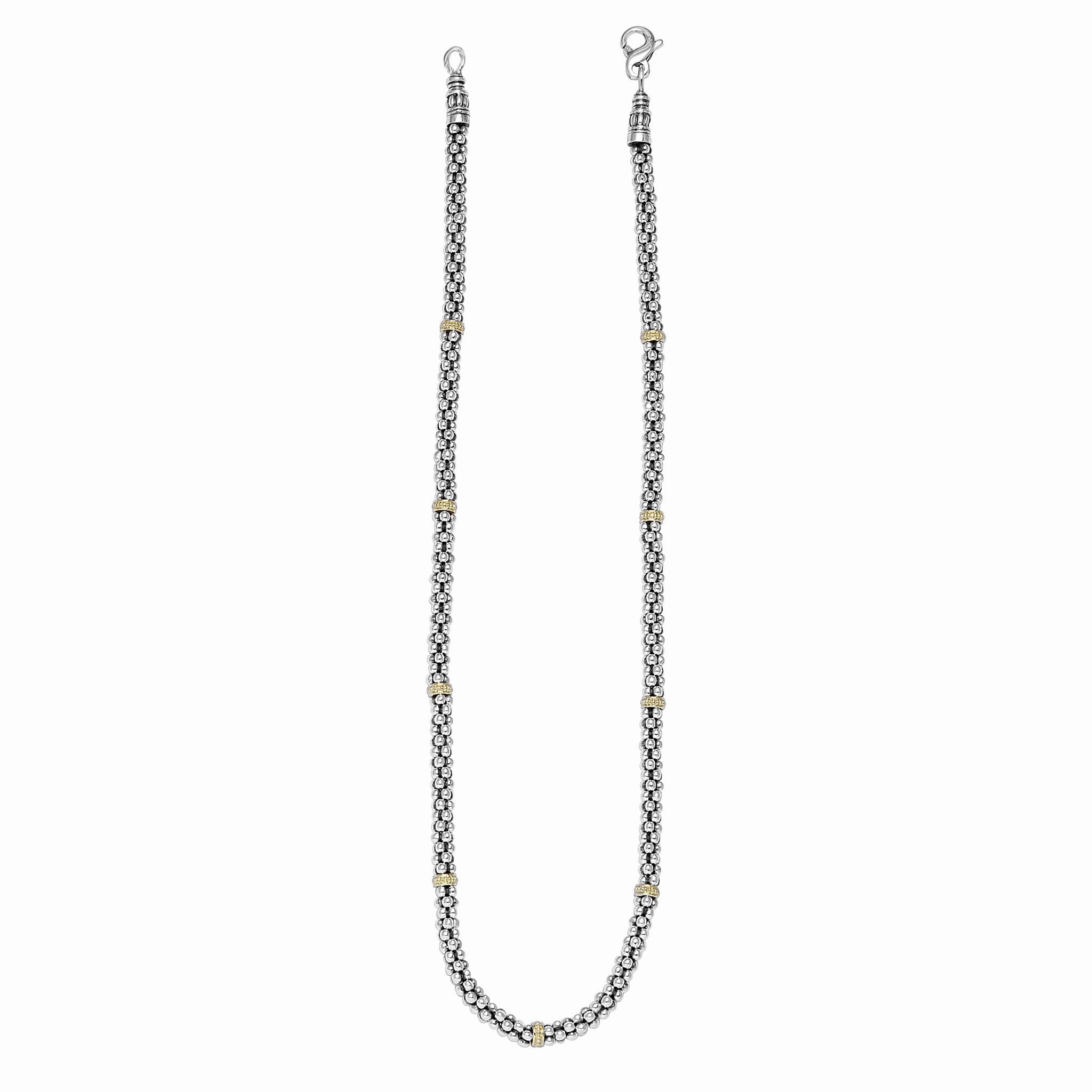 Signature Caviar Two-Tone Caviar Beaded Necklace | 5mm