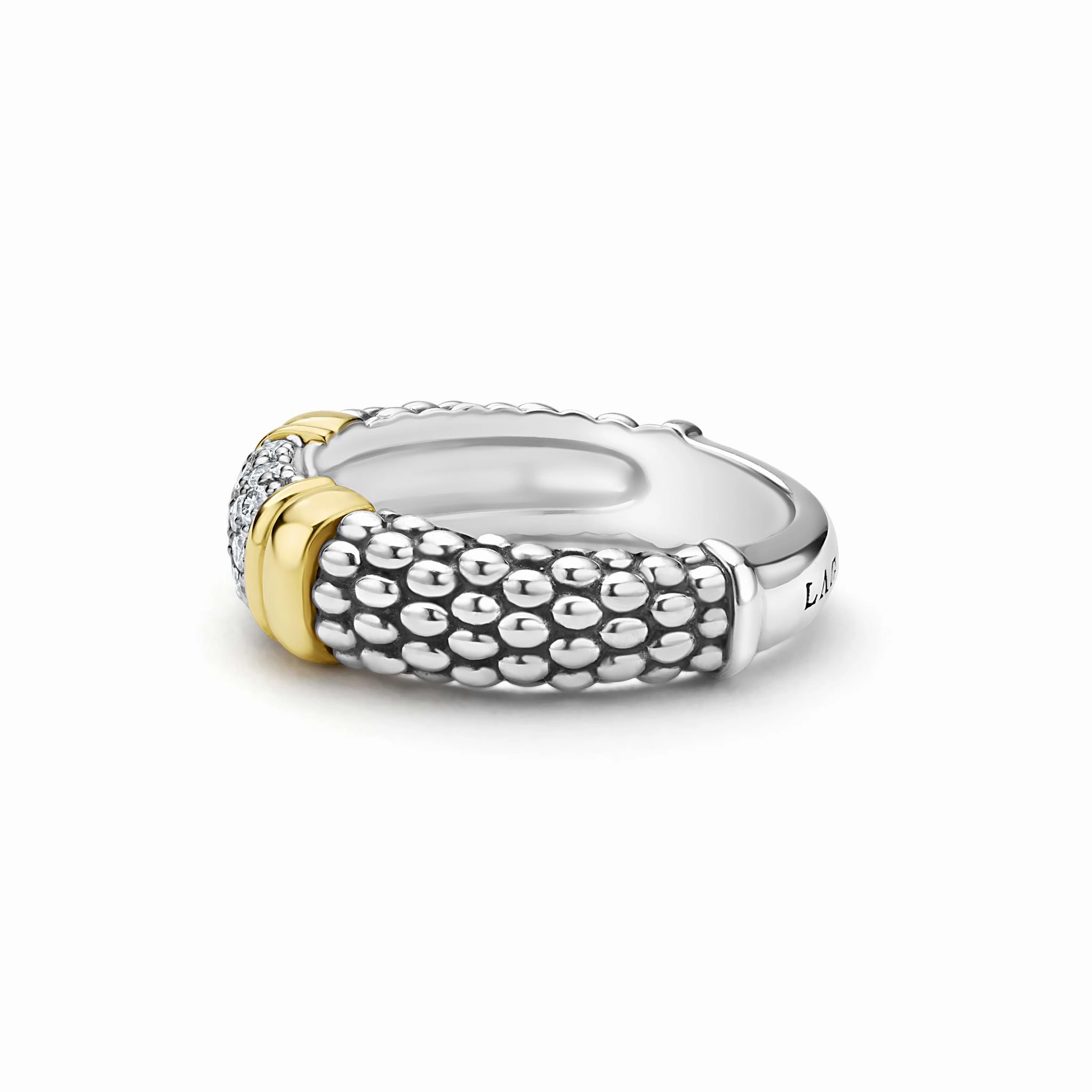Signature Caviar Two-Tone Caviar Diamond Ring | 6mm
