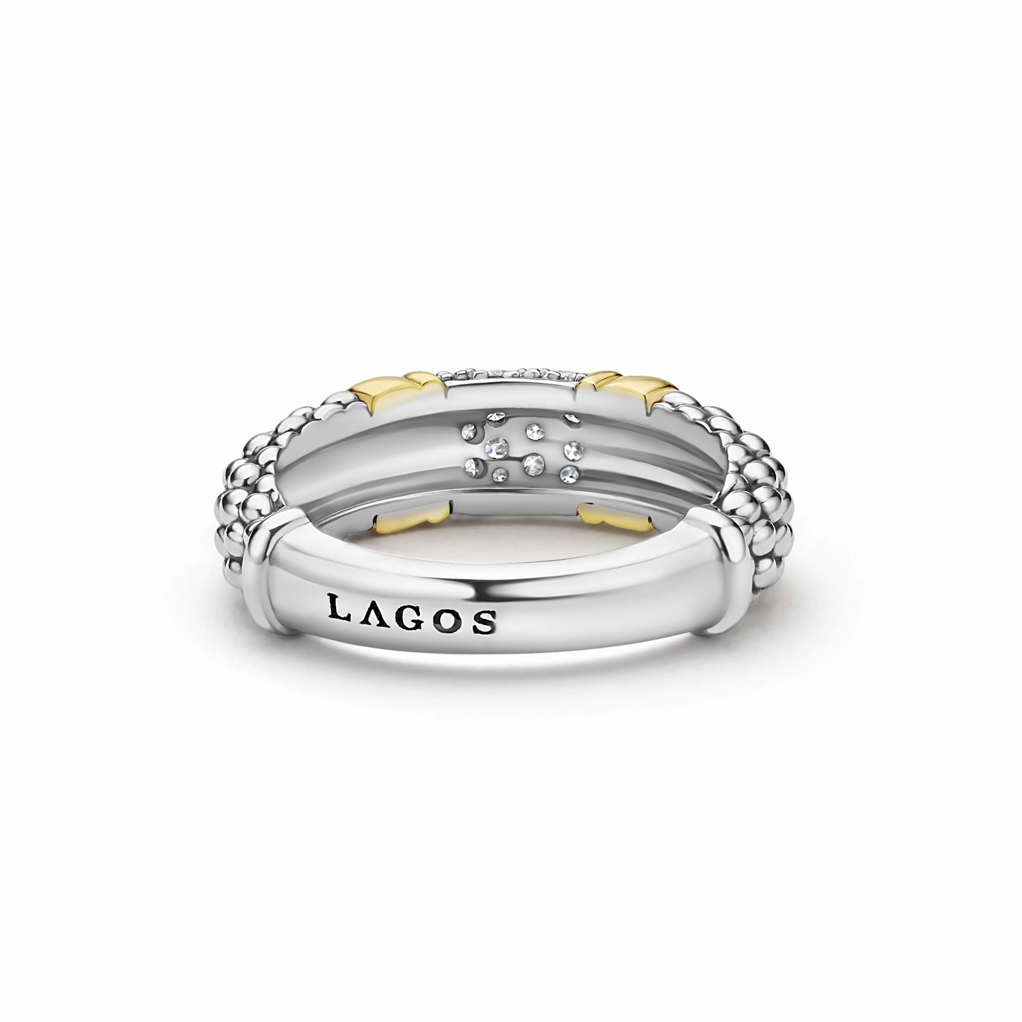 Signature Caviar Two-Tone Caviar Diamond Ring | 6mm