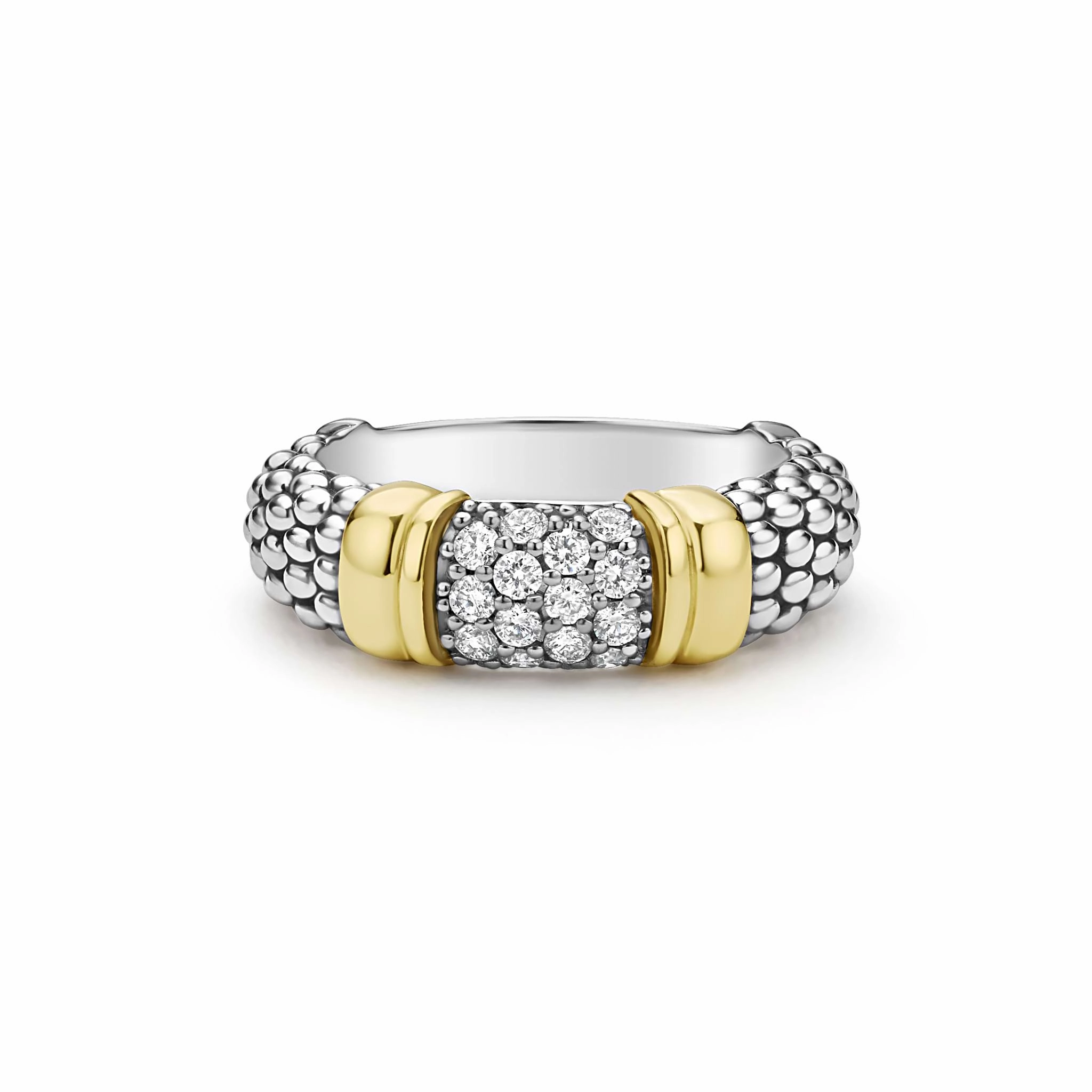 Signature Caviar Two-Tone Caviar Diamond Ring | 6mm