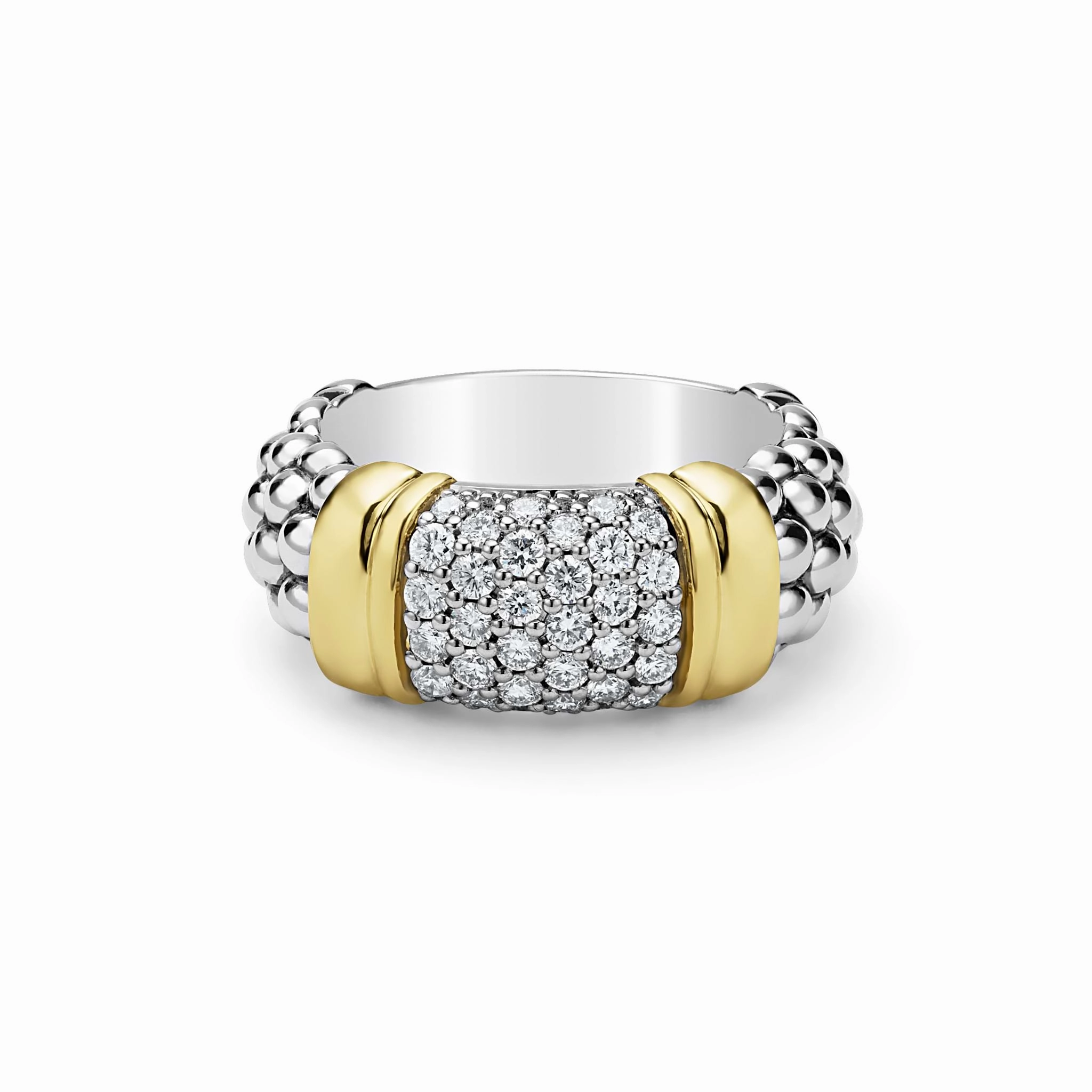 Signature Caviar Two-Tone Caviar Diamond Ring | 9mm