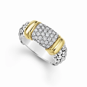 Signature Caviar Two-Tone Caviar Diamond Ring | 9mm