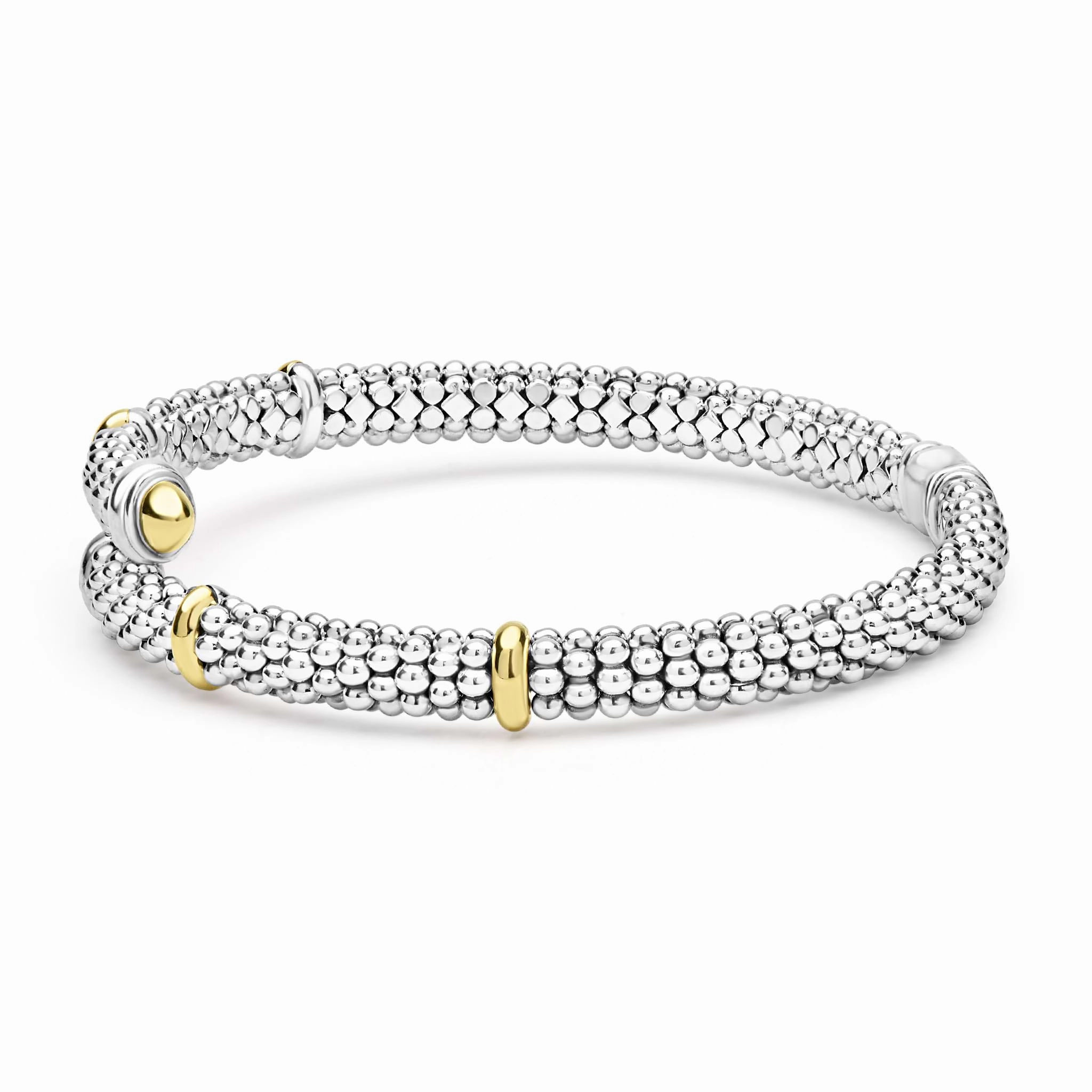 Signature Caviar Two-Tone Caviar Versa Bypass Bracelet