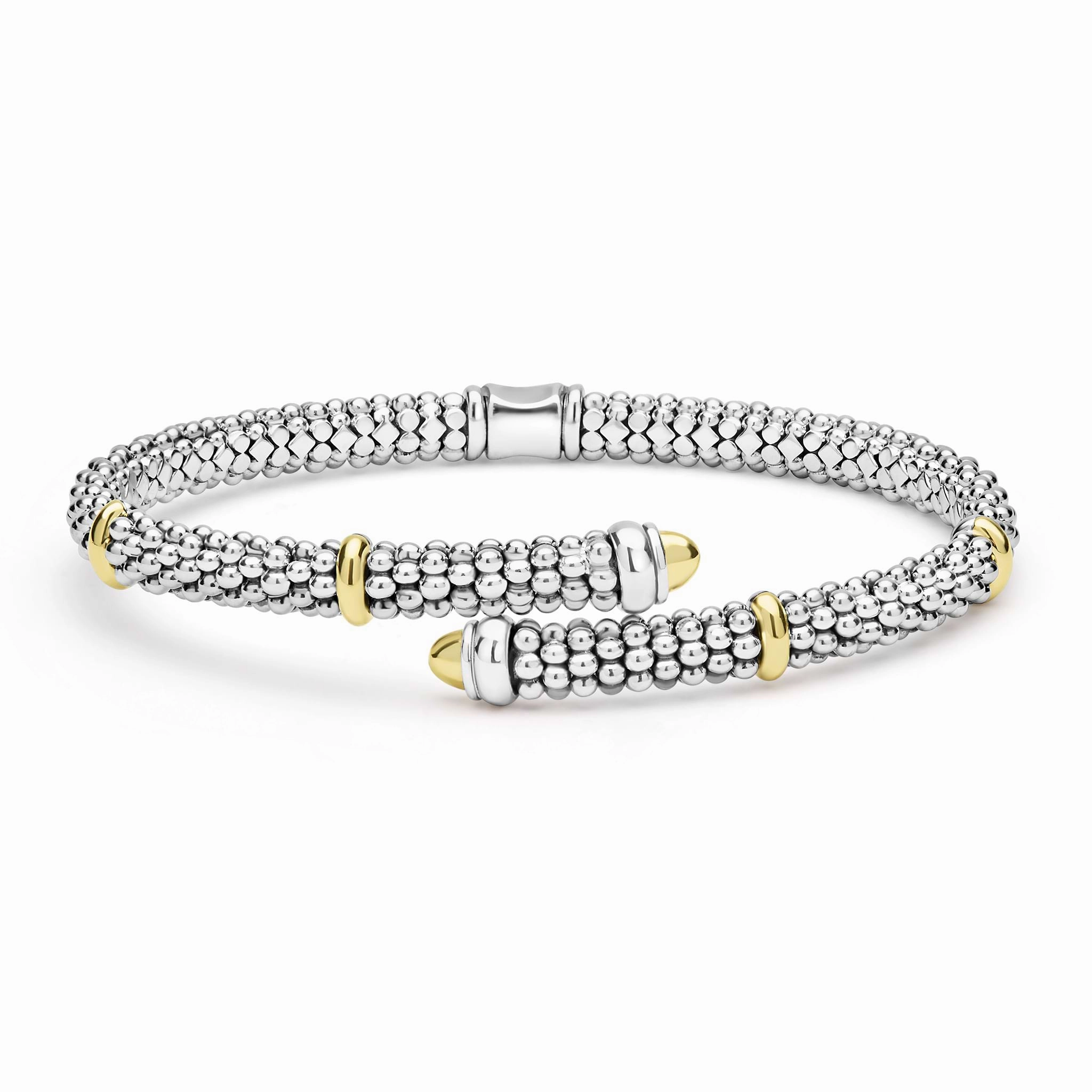 Signature Caviar Two-Tone Caviar Versa Bypass Bracelet