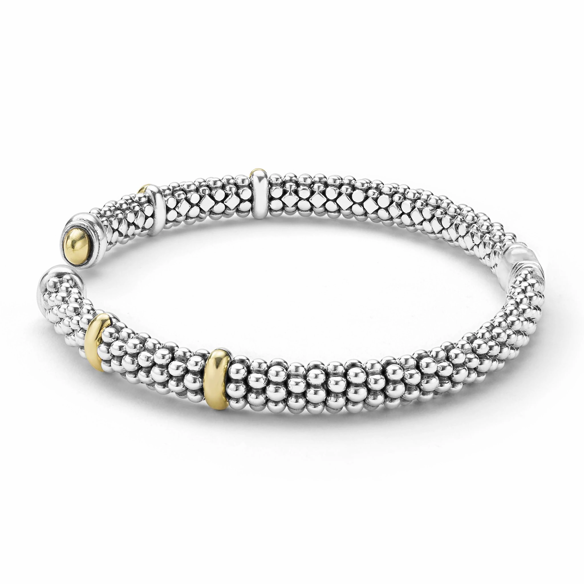 Signature Caviar Two-Tone Caviar Versa Torque Bracelet