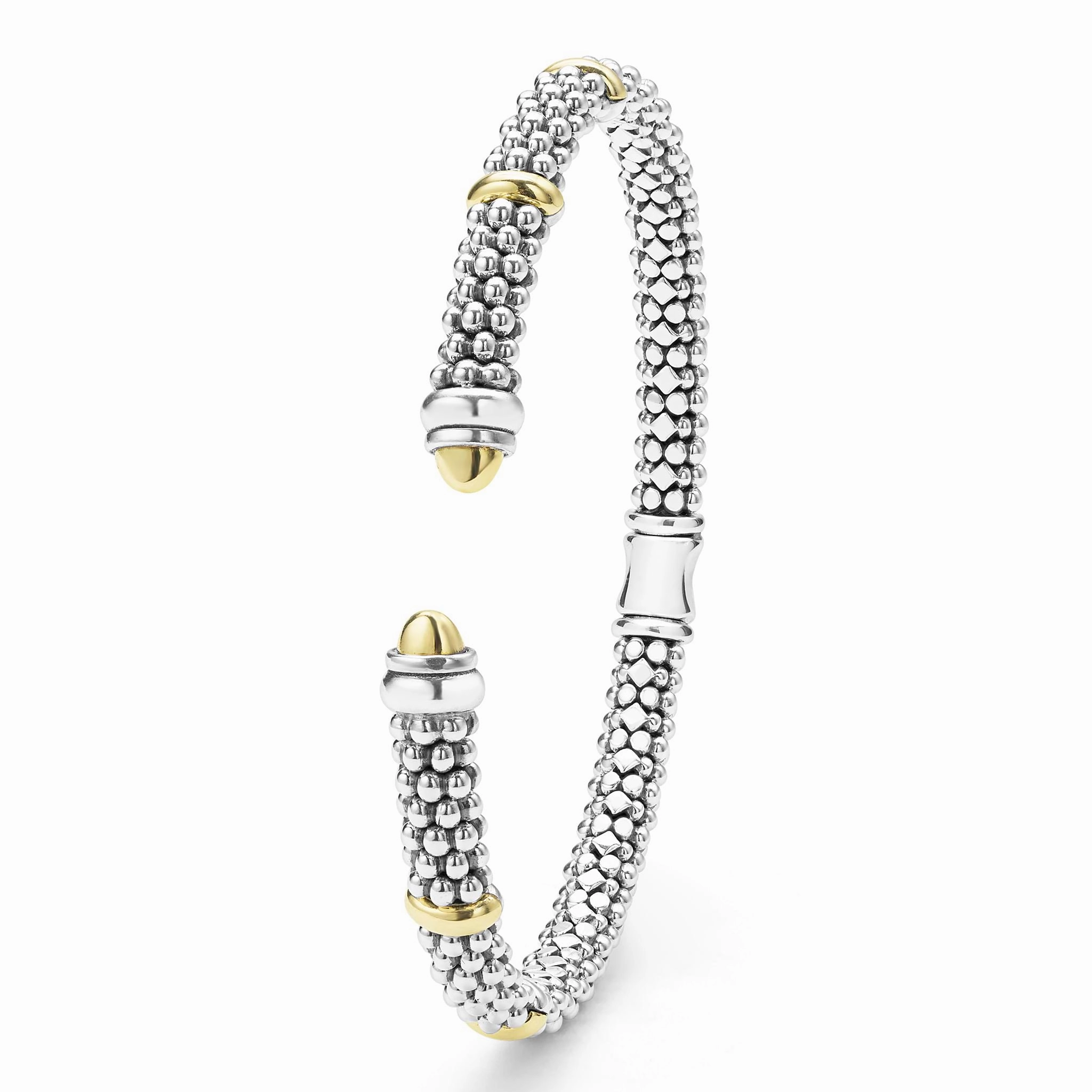 Signature Caviar Two-Tone Caviar Versa Torque Bracelet