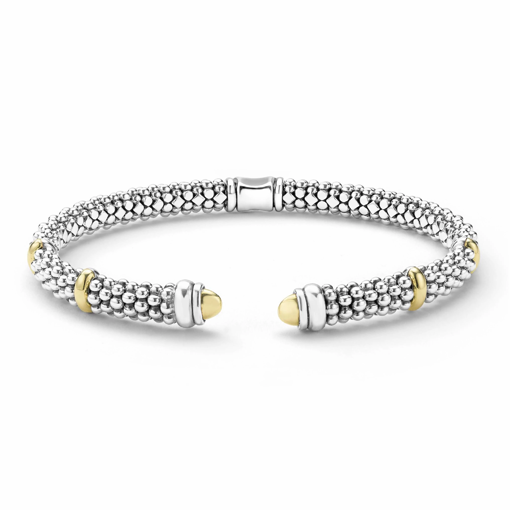 Signature Caviar Two-Tone Caviar Versa Torque Bracelet