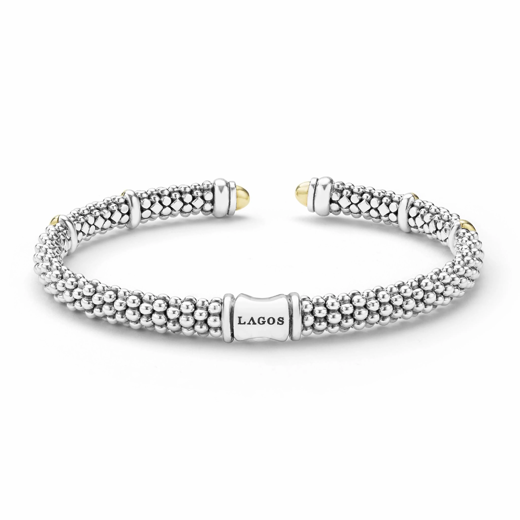 Signature Caviar Two-Tone Caviar Versa Torque Bracelet