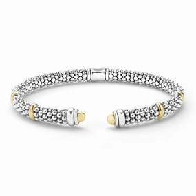 Signature Caviar Two-Tone Caviar Versa Torque Bracelet