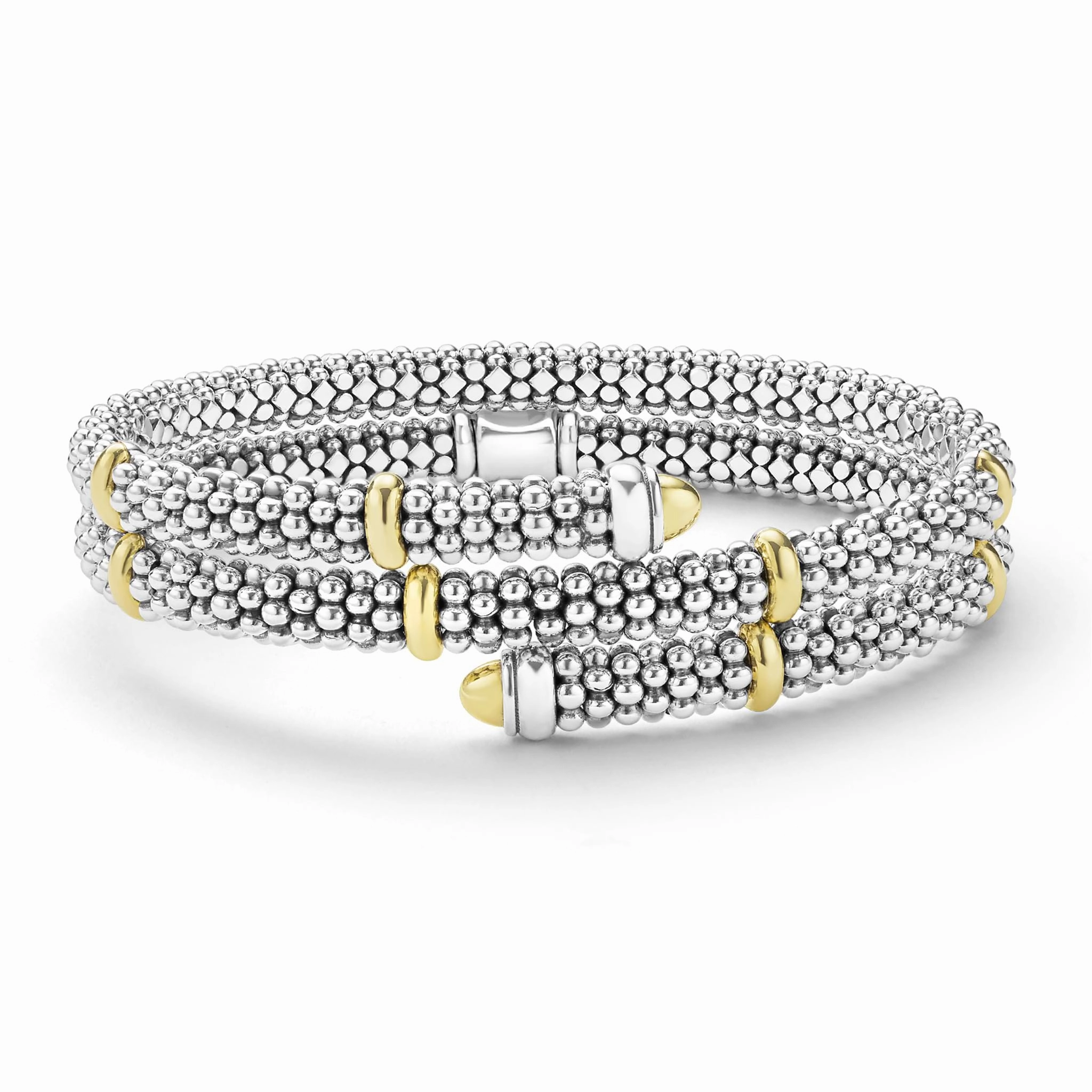 Signature Caviar Two-Tone Caviar Versa Wrap Bracelet