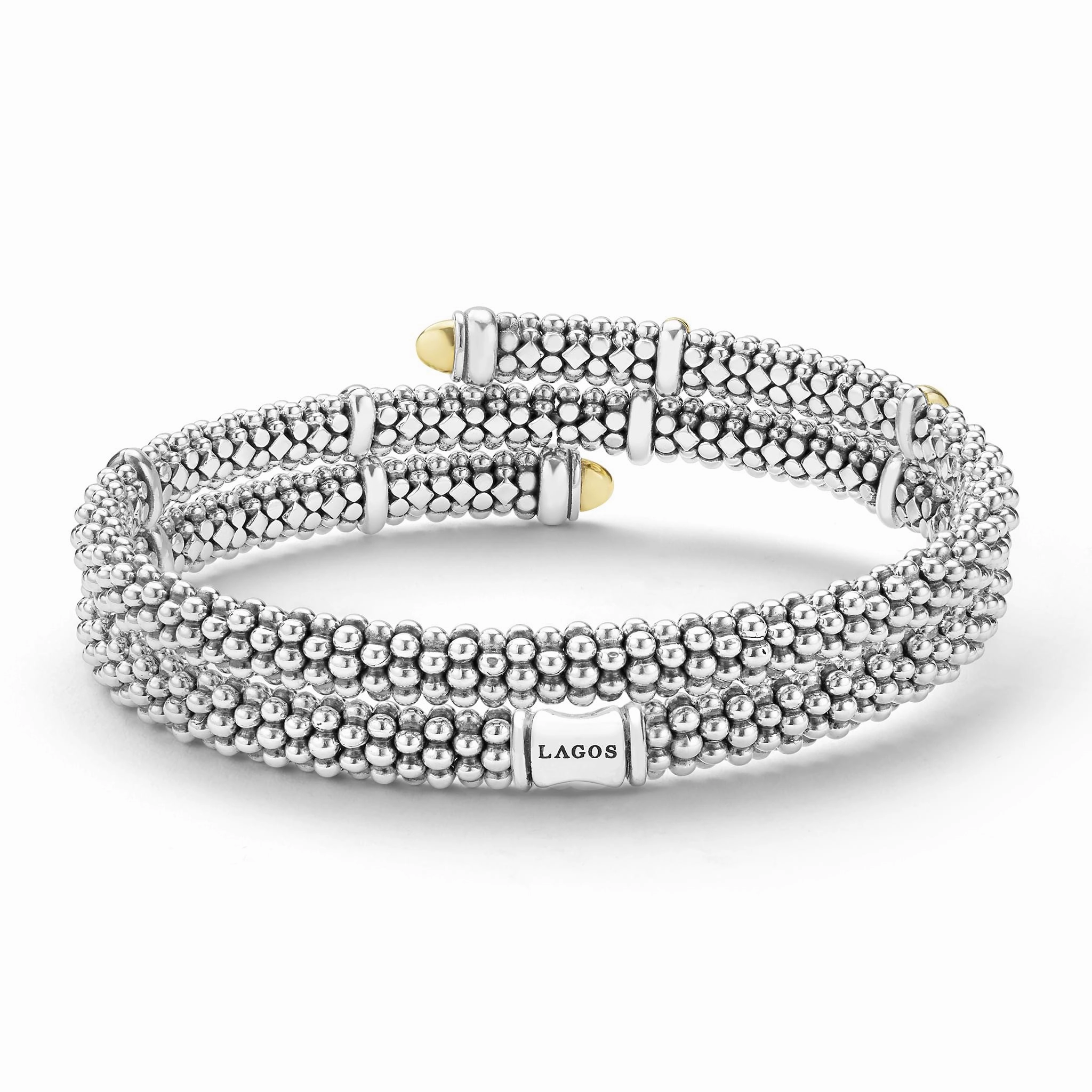 Signature Caviar Two-Tone Caviar Versa Wrap Bracelet