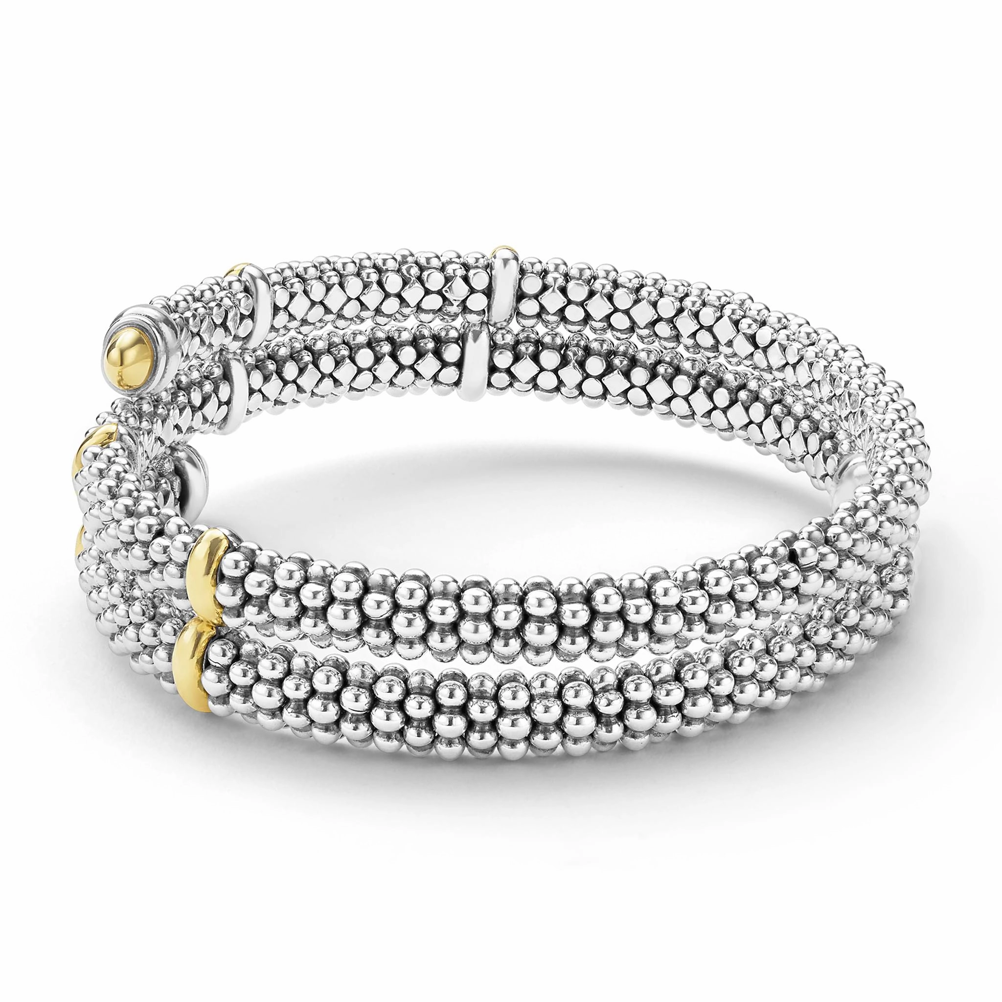 Signature Caviar Two-Tone Caviar Versa Wrap Bracelet