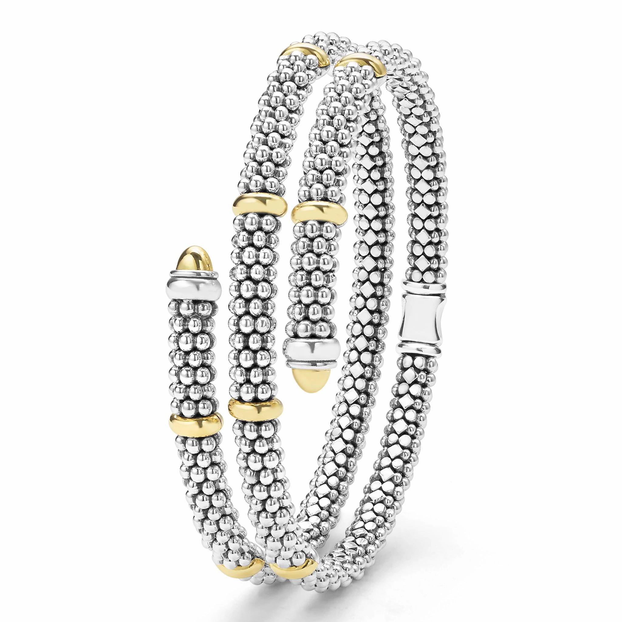 Signature Caviar Two-Tone Caviar Versa Wrap Bracelet