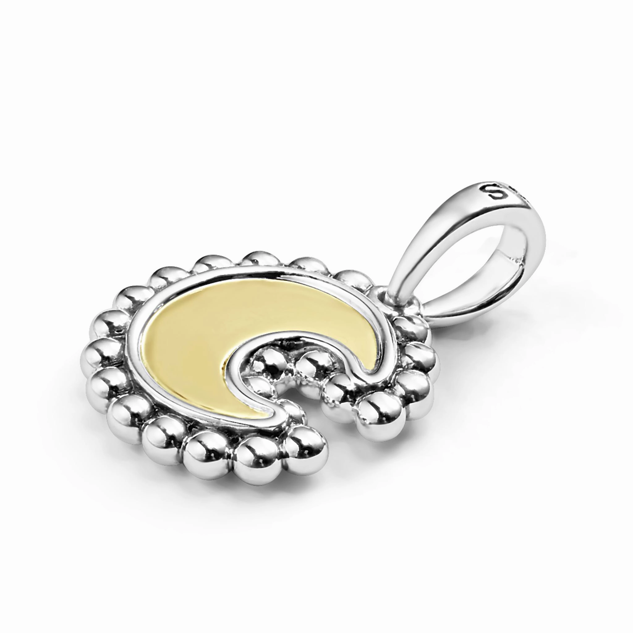Signature Caviar Two-Tone Crescent Charm